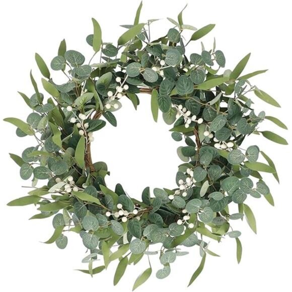 Eucalyptus Wreath for Front Door Spring Wreath for Farmhouse Front - Picture 7 of 7